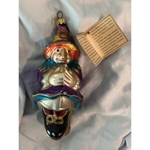 Polonaise Kurt Adler Wicked‎ Witch Halloween Ornament. Hand Blown Glass NWT